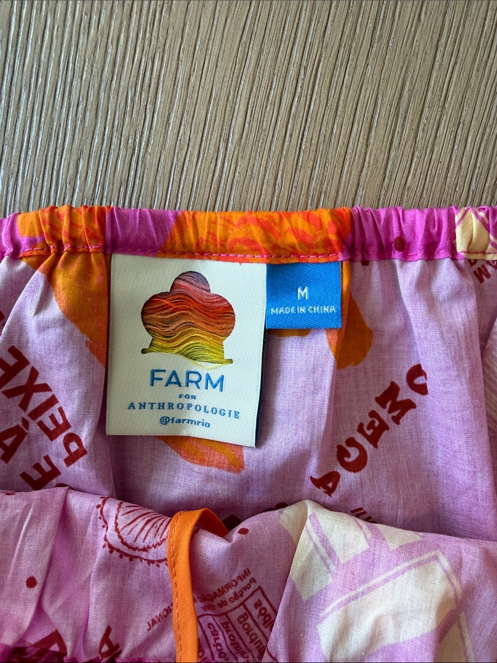 FARM Rio x Anthropology Pink & Orange Printed Cami Top - Picture 2 of 8